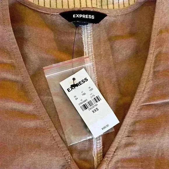 Express Button Front Utility Jumpsuit Belted With Short Sleeves - Picture 2 of 8